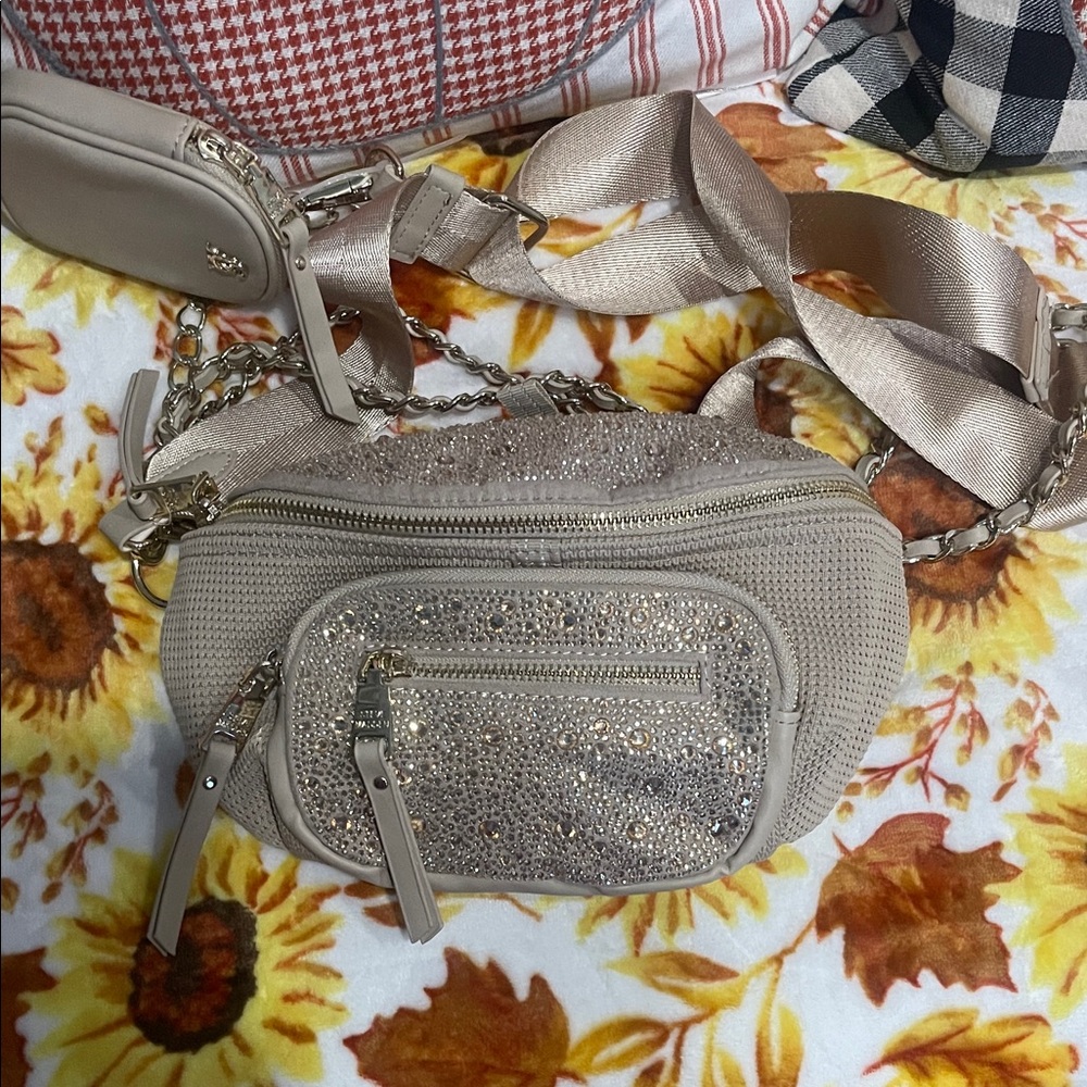 Steve Madden Glittery Beige Crossbody Bag